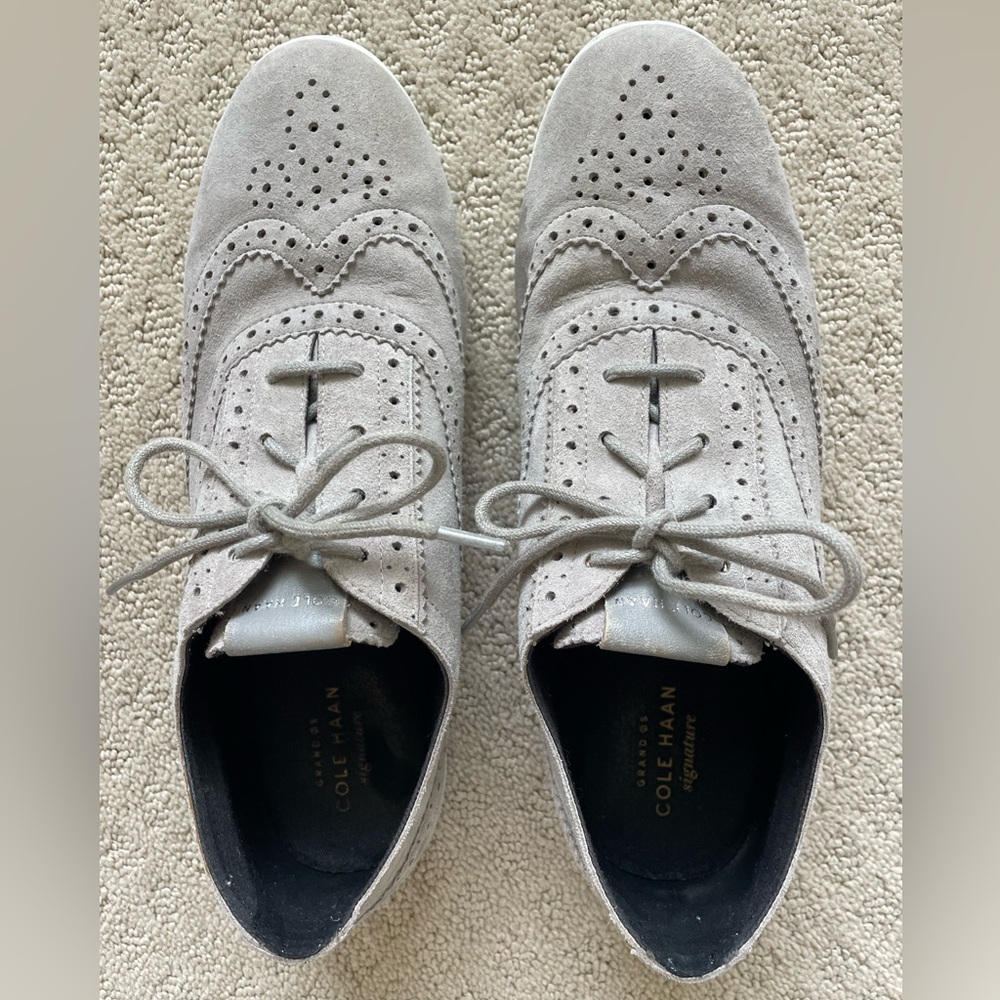 Cole Haan Grand Tour Gray Suede Oxford Sneakers Size 8.5